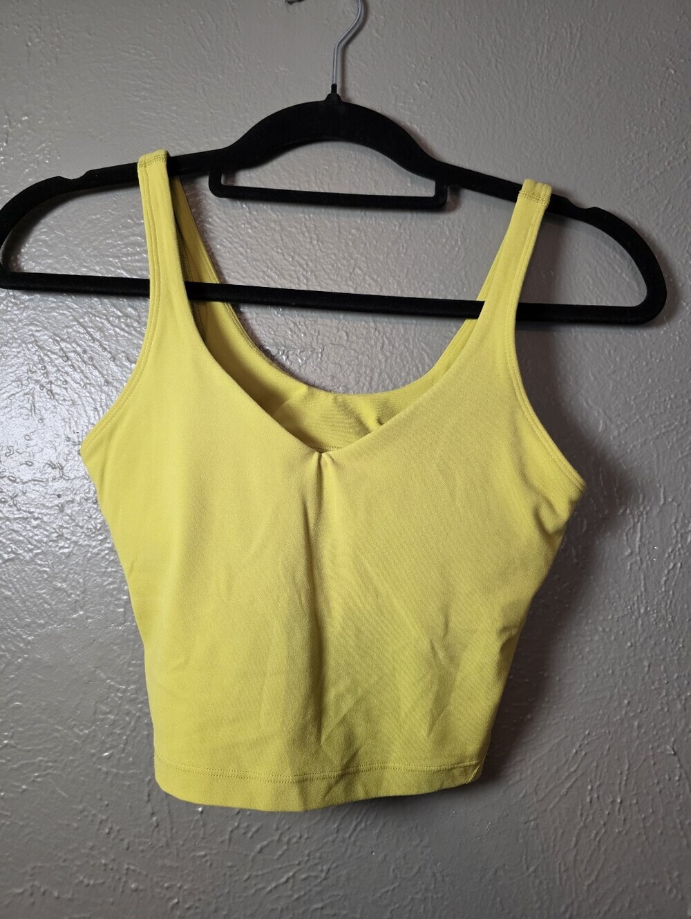 Lululemon Align Crop Tank Top Yellow Size 4 Built-In Bra